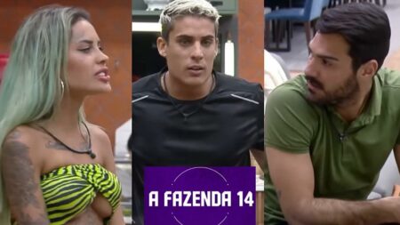 Tati, Tiago e Shay em A Fazenda 2022
