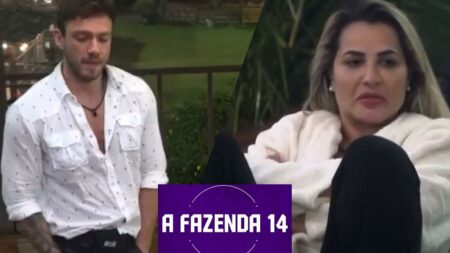 Vini e Deolane parte externa de A Fazenda.