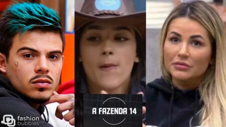 Thomaz, Bia e Deolane em A Fazenda.