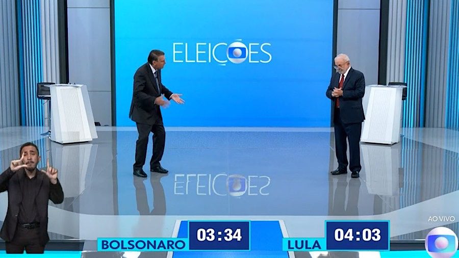 Lula e Bolsonaro na Globo.