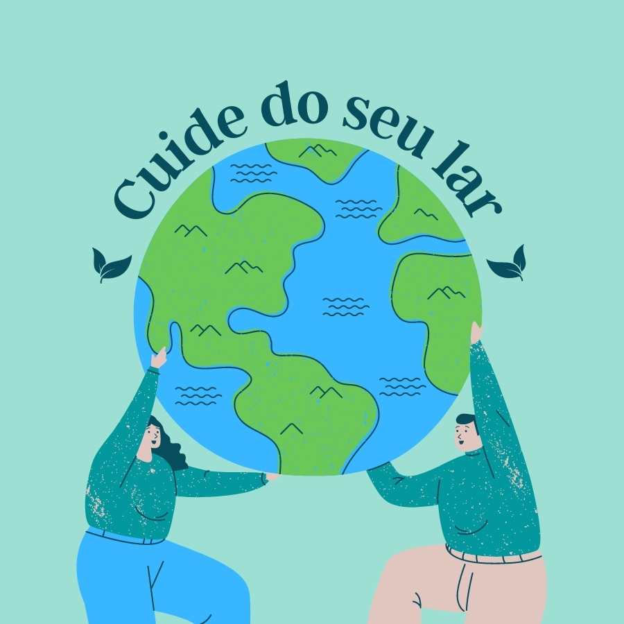 Desenho de pessoas segurando o planeta terra - 3 de outubro.