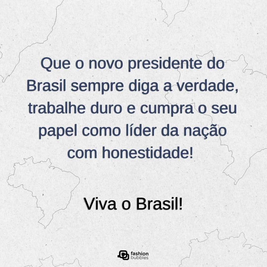 Frase escrita em desenho do mapa do Brasil - fundo cinza.