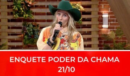 Montagem com foto de Adriane Galisteu e a frase "Enquete Poder da Chama 21/10"