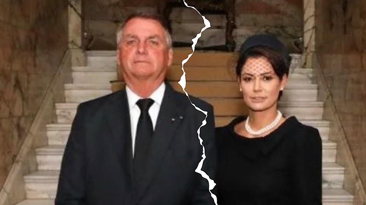 Michelle Bolsonaro e Jair Bolsonaro.