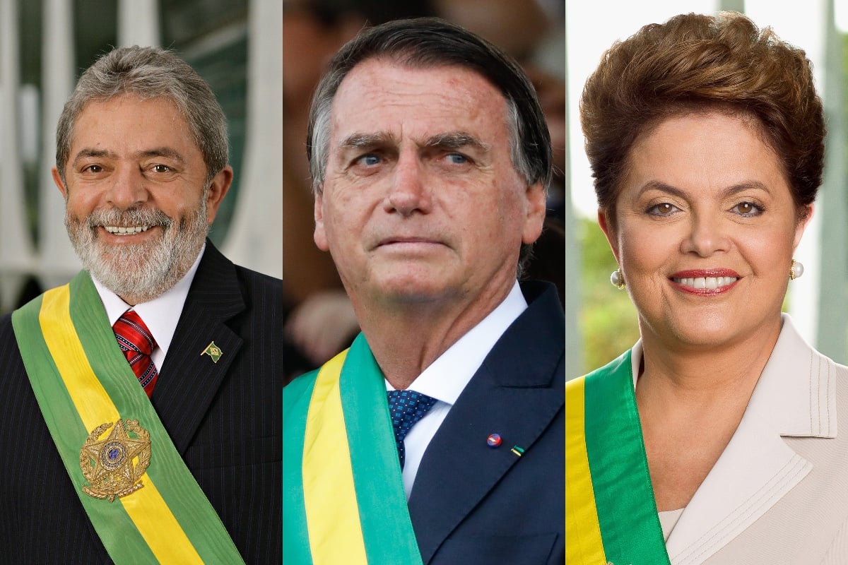 montagem com os presidentes mais votados do brasil