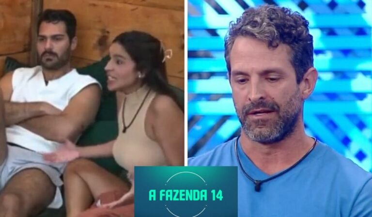 Montagem com fotos de Shayan Haghbin, Kerline Cardoso e Iran Malfitano em A Fazenda 2022