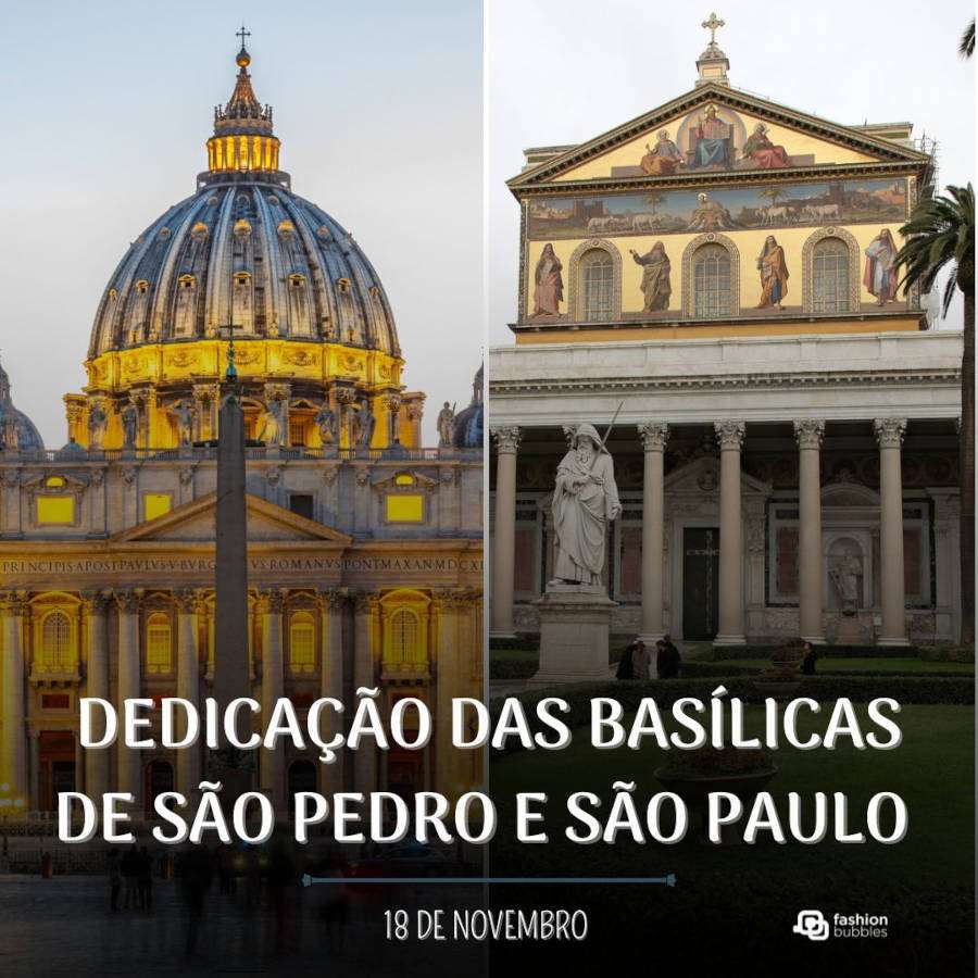 Foto das Basílicas de São Pedro e São Paulo para celebrar o dia da Dedicação das Basílicas de São Pedro e São Paulo