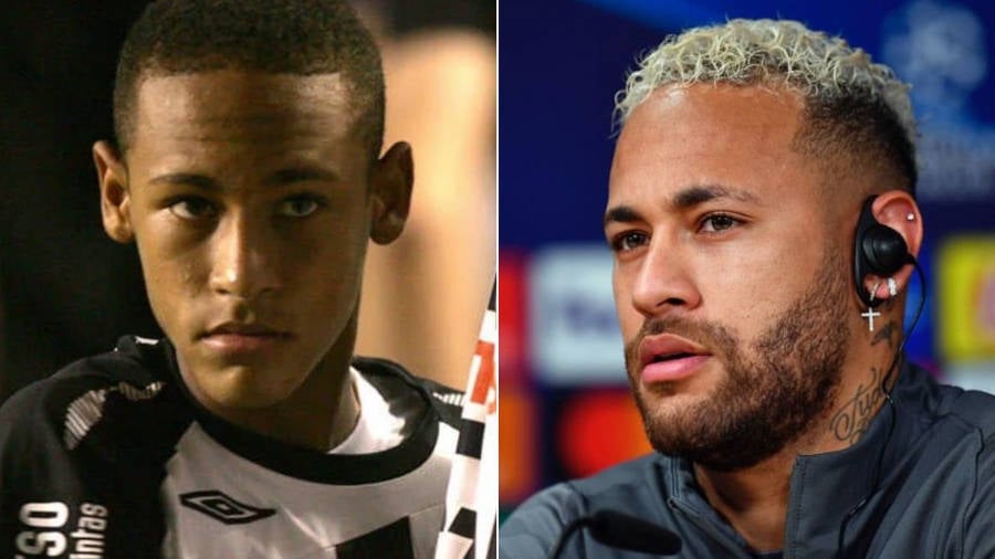Neymar ainda mais novo e neymar hoje em dia