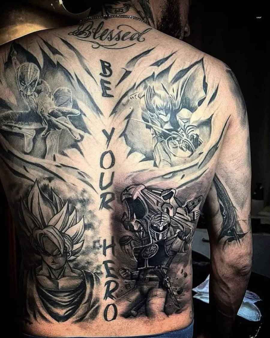 Foto da tatuagem de Neymar nas costas