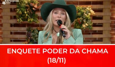 Montagem com foto de Adriane Galisteu e a frase "Enquete Poder da Chama 18/11