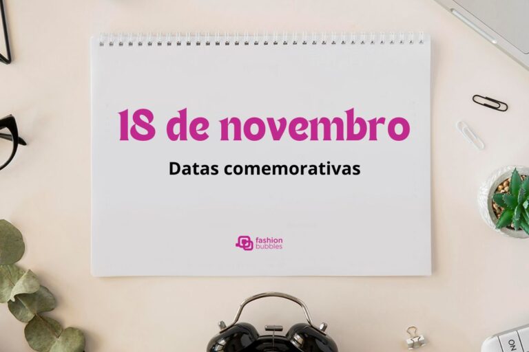 Foto de prancheta com fundo azul e escrito "18 de novembro"