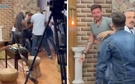 Imagens da briga entre Lucas, Hadballa e Vini na Record
