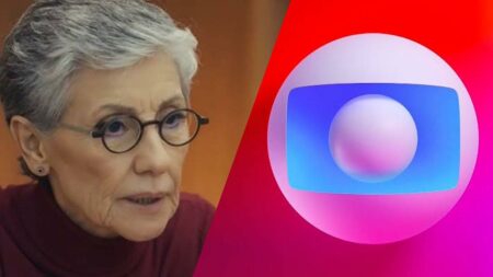 Cássia Kis e o logo da Globo
