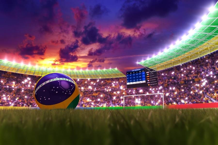 Bola do Brasil em um estádio.