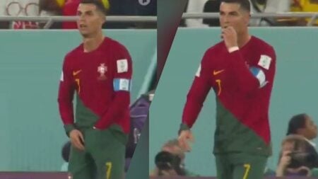 Cristiano Ronaldo soca mão nas partes íntimas, depois na boca e deixa fãs intrigados: “Lanche de cueca”