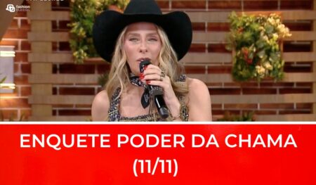 Montagem com foto de Adriane Galisteu e a frase "Enquete Poder da Chama 11/11