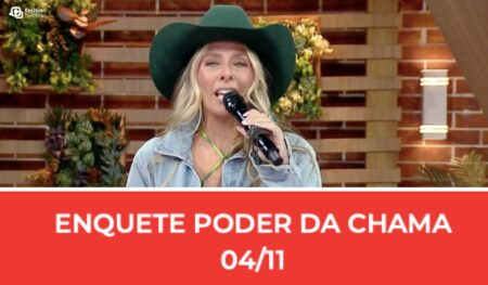 Montagem com foto de Adriane Galisteu e a frase "Enquete Poder da Chama 04/11
