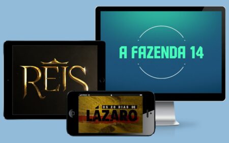 Montagem do PlayPlus para ilustrar a matéria de onde eu assisto A Fazenda ao vivo