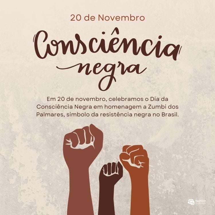 Em 20 de novembro, celebramos o Dia da Consciência Negra em homenagem a Zumbi dos Palmares, símbolo da resistência negra no Brasil.