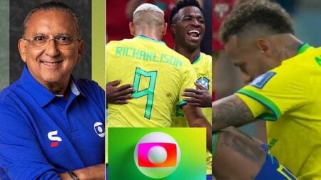 Galvão Bueno comemora 50 pontos de audiência na Globo enaltece Richarlison e treta com Neymar vem à tona
