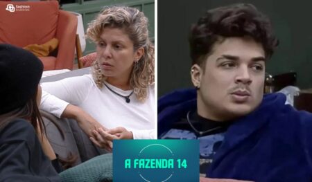 Montagem com fotos de Kerline, Babi e Lucas em A Fazenda 2022