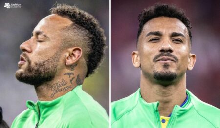 Montagem com fotos dos jogadores Neymar e Danilo