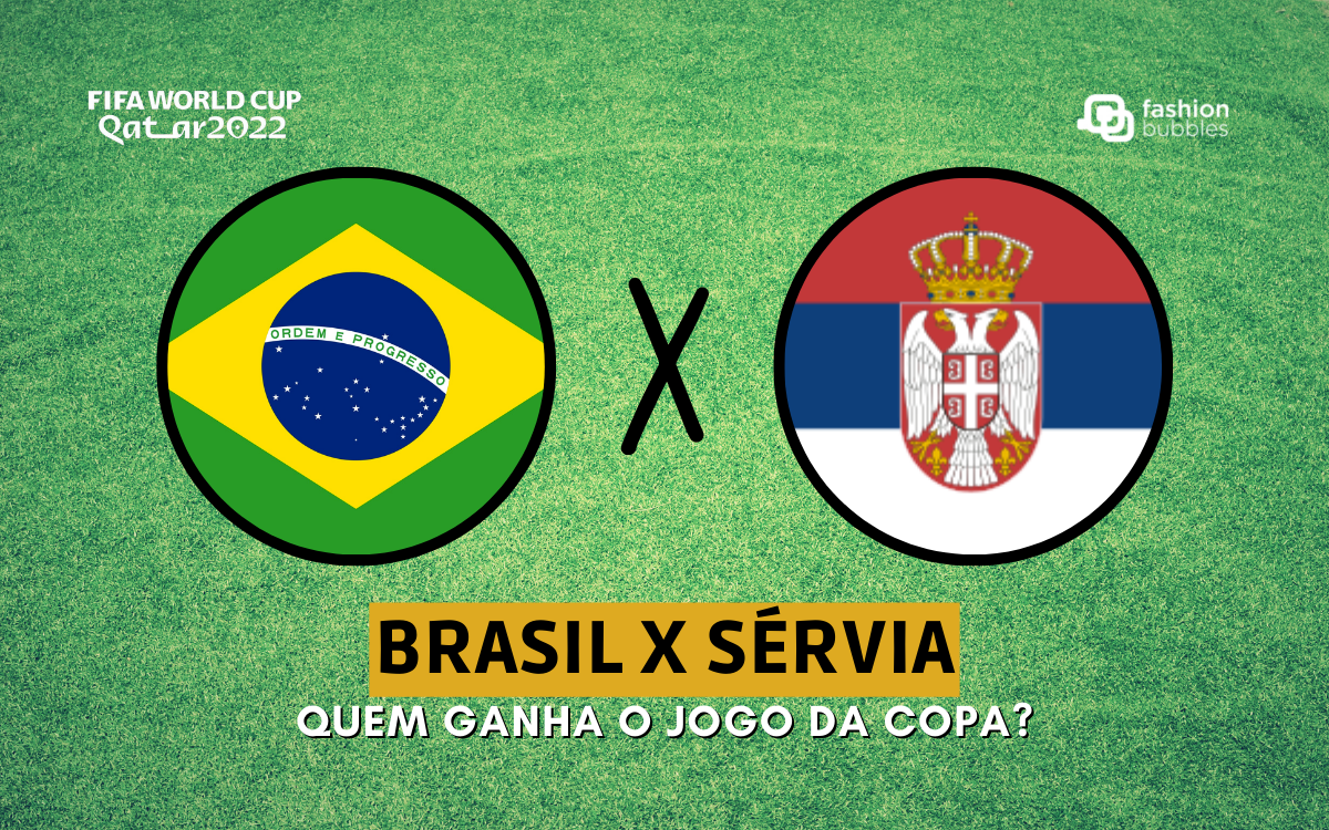 Montagem com as bandeiras do Brasil e da Sérvia para ilustrar a enquete Copa do Mundo 2022