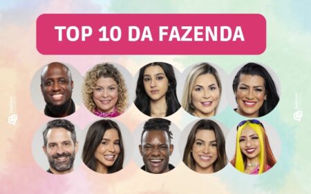 Montagem com peões e peoas que estão no top 10 da Fazenda