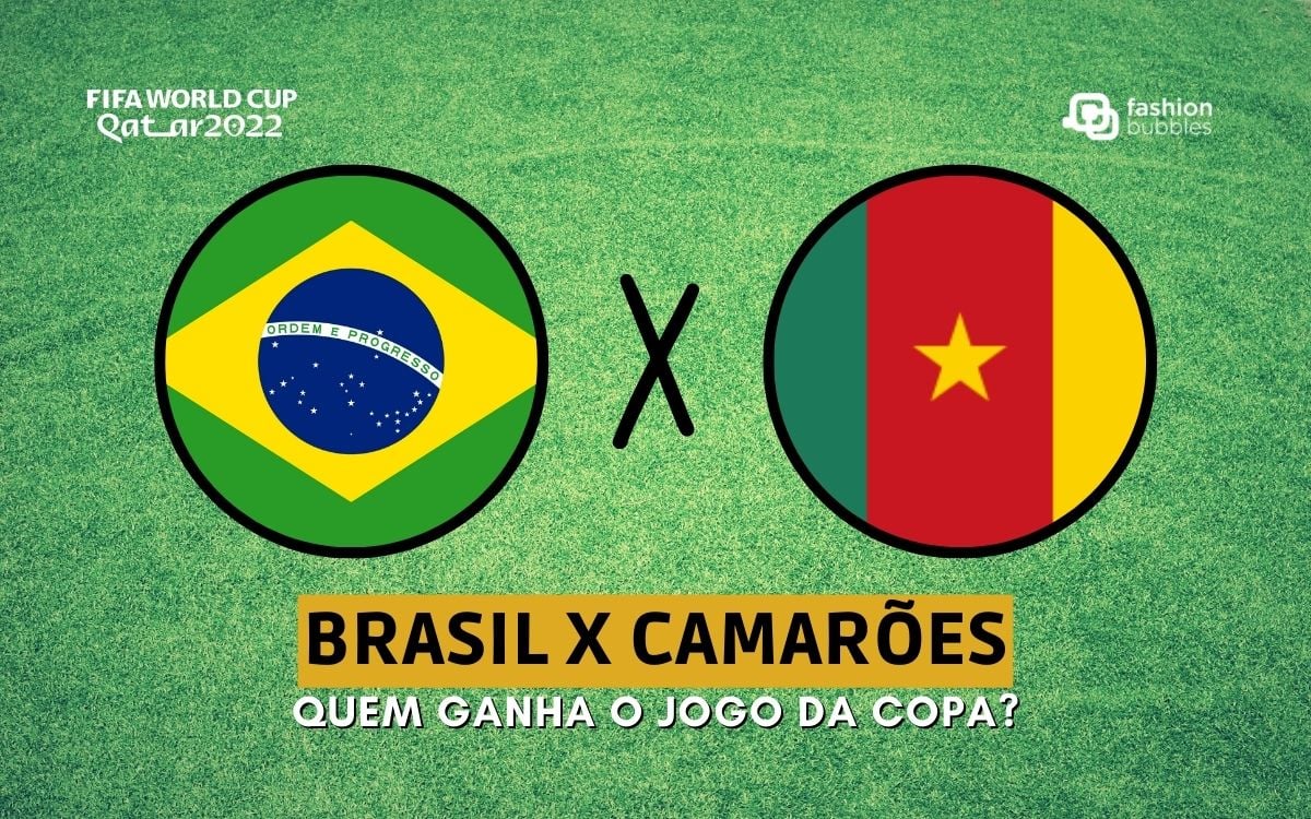 Montagem com as bandeiras do Brasil e de Camarões para ilustrar a enquete Copa do Mundo