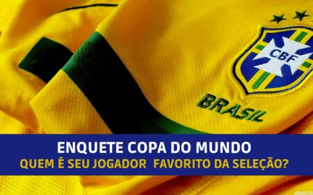 Montagem com a camiseta da seleção para ilustrar a enquete Copa do Mundo de quem é o jogador favorito