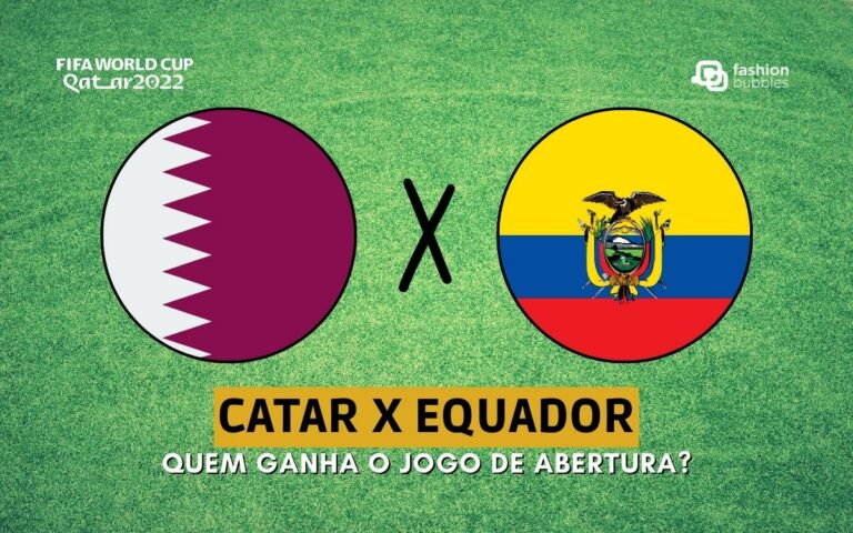 Montagem com as bandeiras do Catar e do Equador para ilustrar a enquete Copa do Mundo 2022