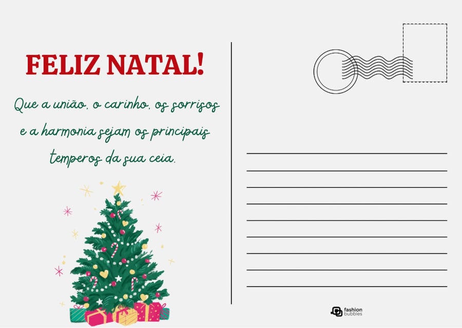 Cartão de Natal postal minimalista