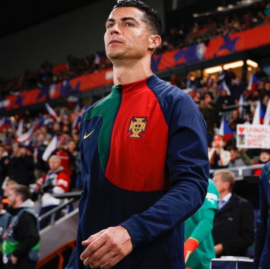Cristiano jogando por Portugal na copa de 2022
