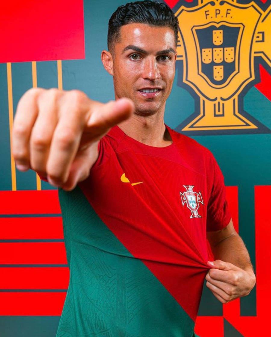 Foto de Cristiano Ronaldo com o fundo de Portugal