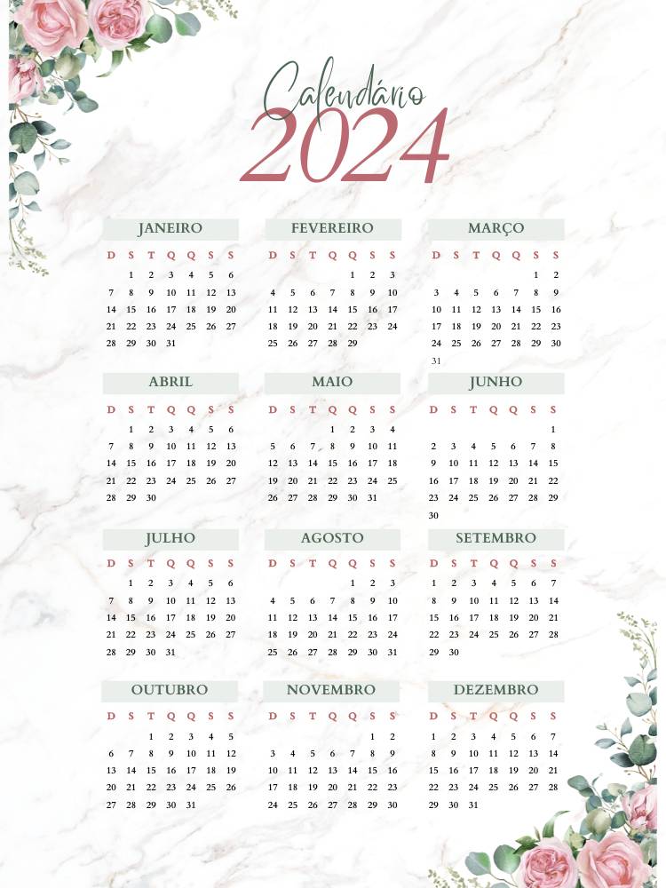 Calendário floral 2024