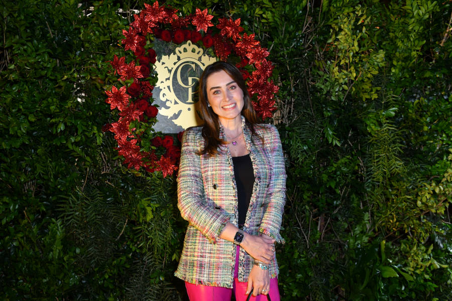 Fernanda Faveron no almoço de Cris Porto.