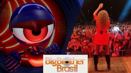 Robô do BBB e Paula Fernandes em show.