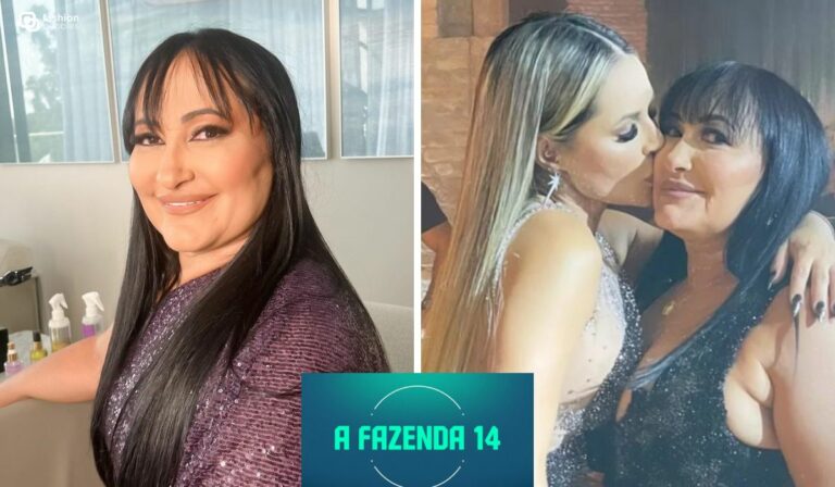 Montagem com fotos de Deolane Bezerra com a mãe, Solange