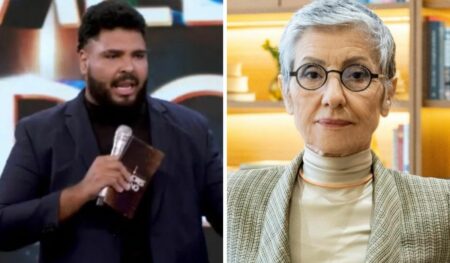 Montagem com fotos de Paulo Gustavo e Cássia Kis