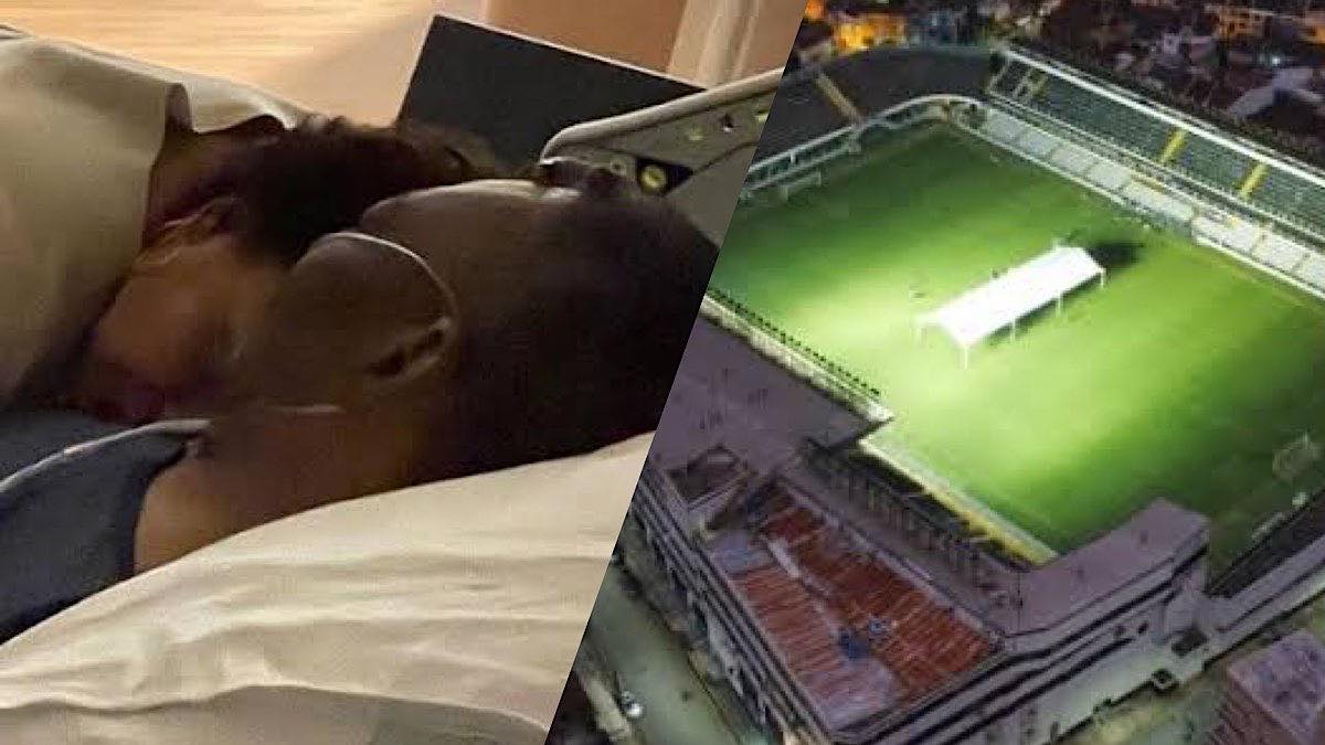 Kely Nascimento e Pelé no hospital. Estádio da Vila Belmiro.