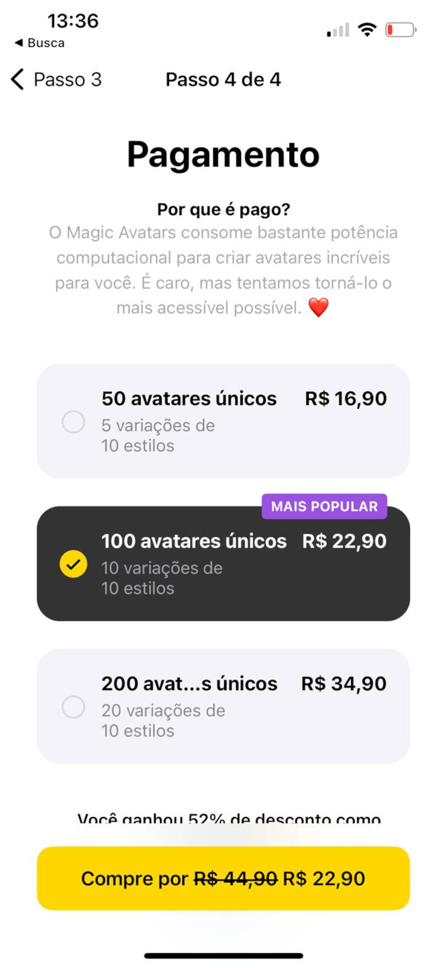 Price Lensa for iOS.