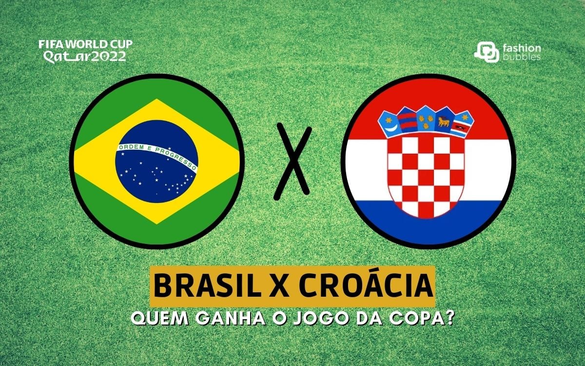 Montagem com as bandeiras do Brasil e Croácia para enquete Copa do Mundo 2022