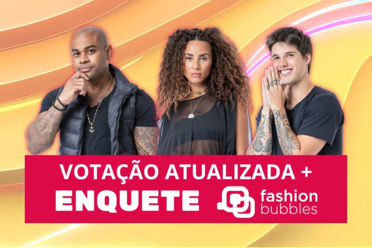 montagem com fotos de Cezar Black, Domitila Barros e Gabriel Tavares, participantes que estão na Enquete BBB 23 Fashion Bubbles 2º Paredão
