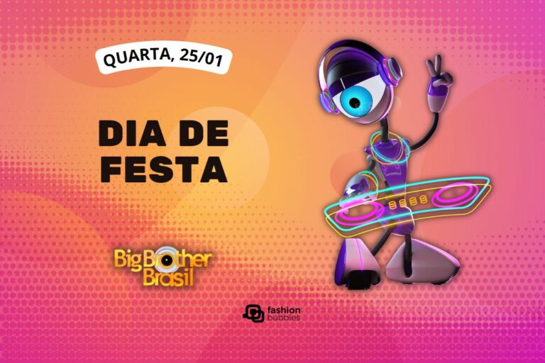 fundo rosa e laranja com imagem do robô e que horas começa o BBB 23 hoje, 25/01