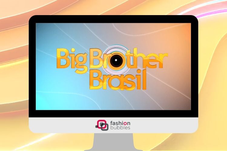 fundo laranja com imagem de TV. Na tela, há o logo do Big Brother Brasil 2023