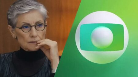Cássia Kis e logo da Globo