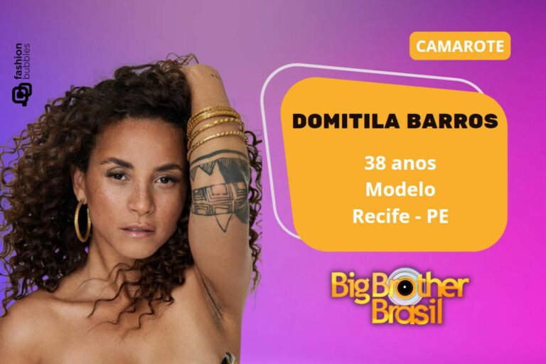 Foto da modelo Domitila Barros, participante do BBB 23, com seus dados pessoais.