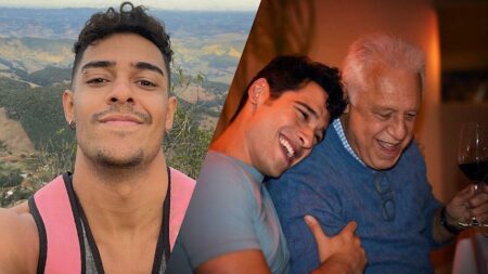 Bruno Fagundes com Antonio Fagundes e Igor Fernandez ao lado.