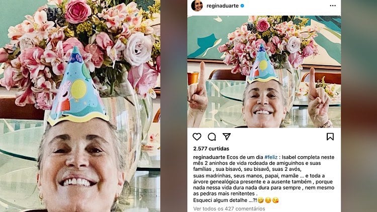 Regina Duarte no Instagram.