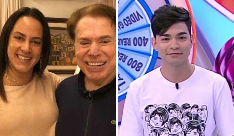 Montagem com fotos de Silvia, Silvio Santos e Yudi